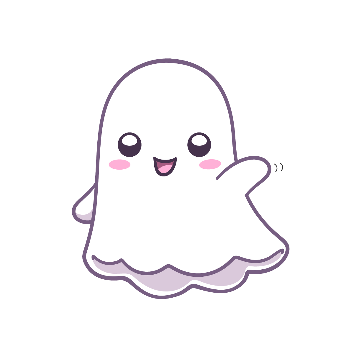 A ghost waving hello
